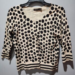 The Limited Black and Cream Polka Dot Cardigan